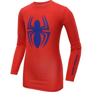 UNDER ARMOUR Boys Alter Ego Spider Man Long Sleeve Shirt   Size Large,