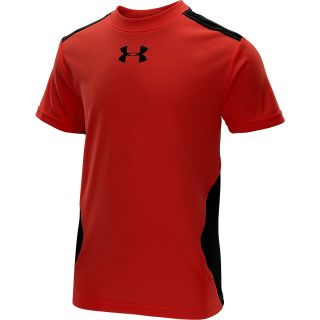 UNDER ARMOUR Boys Show Me Sweat Short Sleeve Top   Size Xl, Red/black