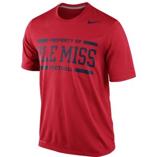 NIKE Mens Mississippi Rebels Practice Legend Short Sleeve T Shirt   Size