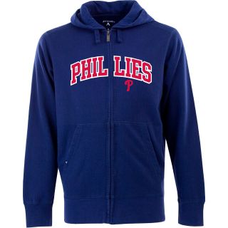Antigua Mens Philadelphia Phillies Full Zip Hooded Applique Sweatshirt   Size