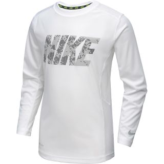 NIKE Boys Speed Fly Graphic Long Sleeve T Shirt   Size Large, White/wolf Grey