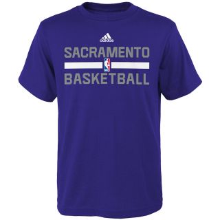 adidas Youth Sacramento Kings Practice Short Sleeve T Shirt   Size Medium,
