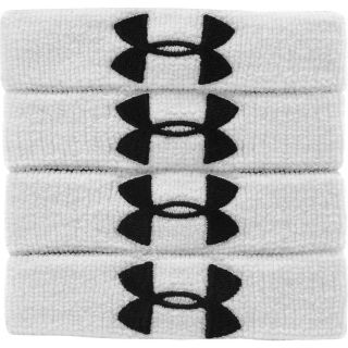 UNDER ARMOUR 1 Inch Performance Wristbands, 4 Pack, White