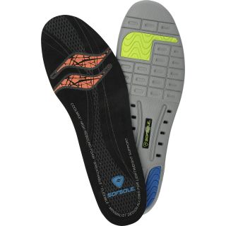 SOF SOLE Mens Thin Fit Performance Insoles   Size 11/12, Black