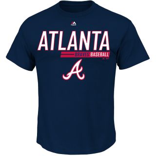 MAJESTIC ATHLETIC Mens Atlanta Braves Laser Like Focus Short Sleeve T Shirt  