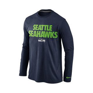 NIKE Mens Seattle Seahawks Foundation Long Sleeve T Shirt   Size Large,