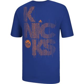 adidas Mens New York Knicks Written Out Short Sleeve T Shirt   Size 2xl, Royal