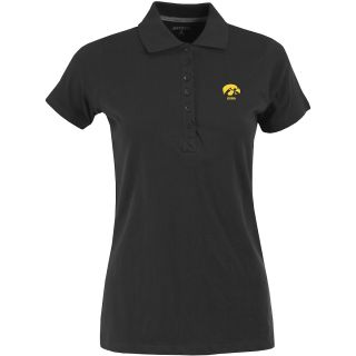 Antigua Womens Iowa Hawkeyes Spark 100% Cotton Washed Jersey 6 Button Polo  