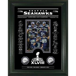 The Highland Mint Seattle Seahawks Super Bowl 48 Champions Etched Glass Silver