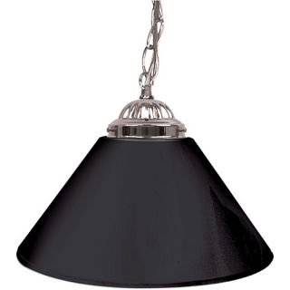 Trademark Global Plain Black 14 Single Shade Bar Lamp Silver Hardware (1200S 