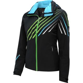 SPYDER Womens Pandora Jacket   Size 8, Black/green