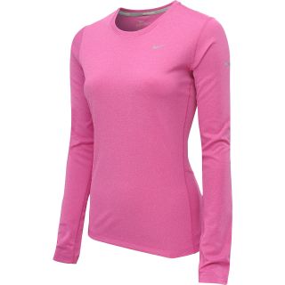 NIKE Womens Miler Long Sleeve Running Top   Size Large, Club Pink/pure