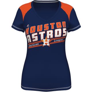 MAJESTIC ATHLETIC Womens Houston Astros Superior Speed V Neck T Shirt   Size