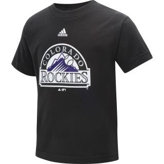adidas Youth Colorado Rockies Team Logo Short Sleeve T Shirt   Size 7, Black