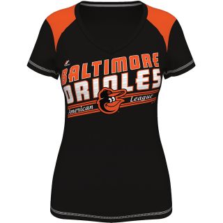 MAJESTIC ATHLETIC Womens Baltimore Orioles Superior Speed V Neck T Shirt  