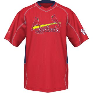 MAJESTIC ATHLETIC Mens St. Louis Cardinals Fast Action V Neck T Shirt   Size