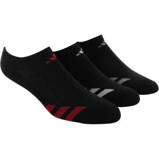 adidas 3PK Striped No Show Socks   Size Youth Large, Black/red (5123911)