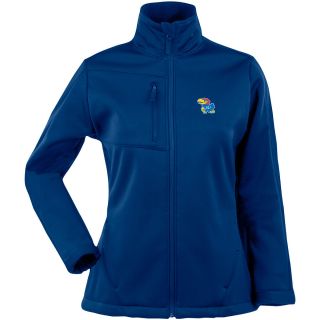 Antigua Womens Kansas Jayhawks Traverse Fleece Back Full Zip Jacket   Size
