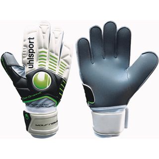 uhlsport Ergonomic Super Graphit Soccer Glove   Size 8, Black/flash Green