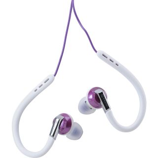 IHOME 2 in 1 Sport Earphones with Removable Earbuds, White/purple