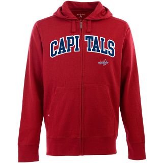 Antigua Mens Washington Capitals Full Zip Hooded Applique Sweatshirt   Size