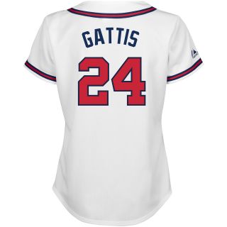 Majestic Athletic Atlanta Braves Evan Gattis Womens Replica Home Jersey   Size