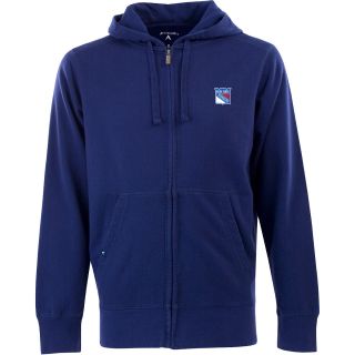 Antigua Mens New York Rangers Fleece Full Zip Hooded Sweatshirt   Size Medium,