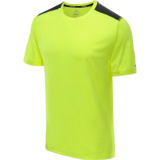 NIKE Mens Relay Short Sleeve Running Top   Size Xl, Volt/anthracite