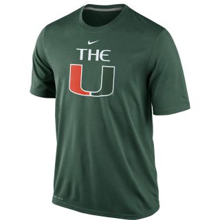 NIKE Mens Miami Hurricanes Dri FIT Logo Legend Short Sleeve T Shirt   Size Xl,