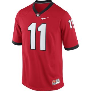NIKE Mens Georgia Bulldogs #11 Red College Football Game Replica Jersey   Size