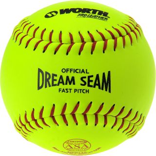 WORTH ASA Official Dream Seam Fastpitch Softball, Yellow
