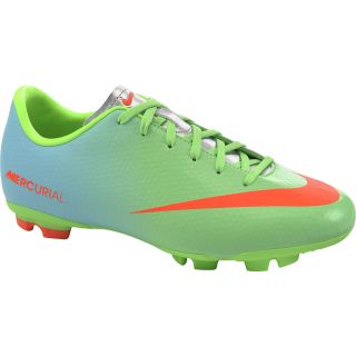 NIKE Kids Mercurial Victory IV FG Soccer Cleats   Size 1.5, Lime/blue