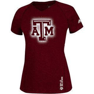 adidas Womens Texas A&M ClimaLite Sideline Edge Short Sleeve T Shirt   Size