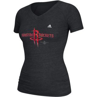 adidas Womens Houston Rockets Tri Blend Pattern Logo Short Sleeve T Shirt  