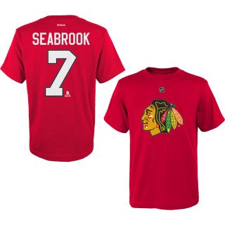 REEBOK Youth Chicago Blackhawks Brent Seabrook Player Name and Number T Shirt  