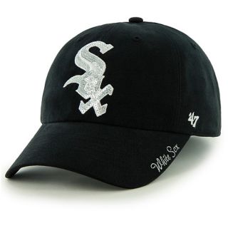 47 BRAND Womens Chicago White Sox Sparkle Sequin Logo Black Adjustable Cap  