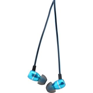 iHOME Noise Isolating Metal Earbuds with Volume Control and Pouch, Blue