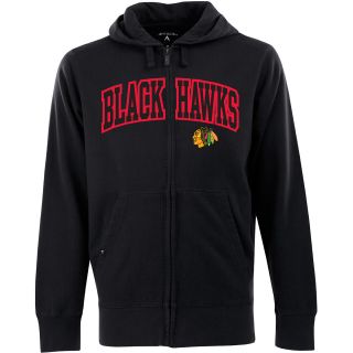 Antigua Mens Chicago Blackhawks Full Zip Hooded Applique Sweatshirt   Size