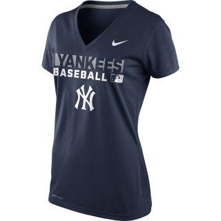 NIKE Womens New York Yankees Team Issue Performance Legend Logo V Neck T Shirt