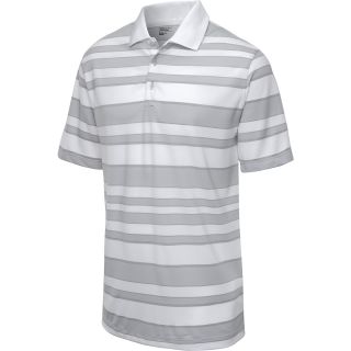 NIKE Mens Bold Stripe Short Sleeve Golf Polo   Size Xl, White/grey