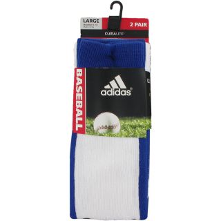 adidas Rivalry Baseball Stirrup Socks   Size Small, White/cobalt (5125056)