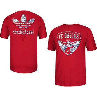 adidas Mens FC Dallas Athletic Short Sleeve T Shirt   Size Small, Red