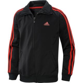 adidas Boys Designator Full Zip Jacket   Size Small, Black/scarlet