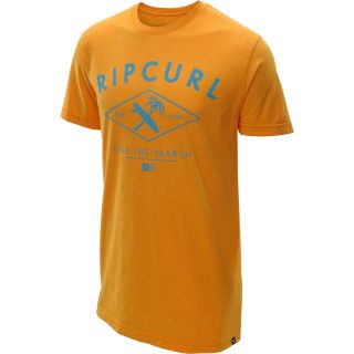RIP CURL Mens Good Days Mock Twist Short Sleeve T Shirt   Size Medium, Orange