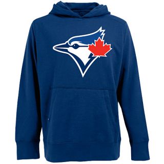 Antigua Mens Toronto Blue Jays Signature Hood Applique Pullover Sweatshirt  