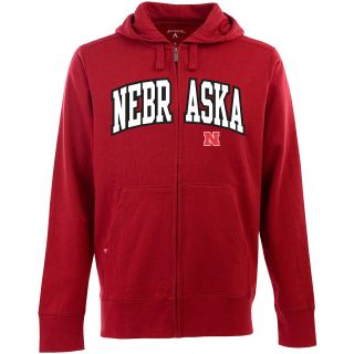 Antigua Mens Nebraska Cornhuskers Full Zip Hooded Applique Sweatshirt   Size