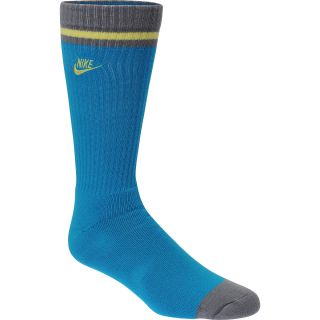 NIKE Mens Classic Stripe Crew Socks   Size Large, Turquoise/grey