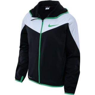 NIKE Mens GPX Polyester Full Zip Soccer Hoodie   Size Small, Black/white