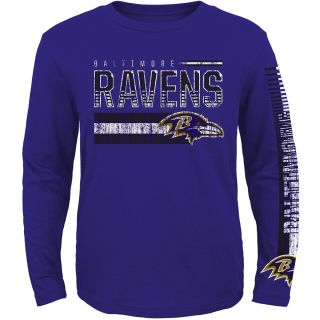 NFL Team Apparel Youth Baltimore Ravens Rewind Forward Long Sleeve T Shirt  