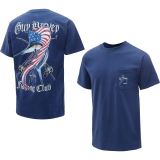GUY HARVEY Mens Fishing Club Short Sleeve T Shirt   Size Medium, Navy